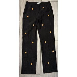Vintage Bellepointe Women’s Black Pants Embroidered All Over Pumpkins Size 6